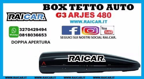 Box tetto auto Portapacchi shuttle baule auto carbox tetto 320 litri Nero  Carbon - Aricun